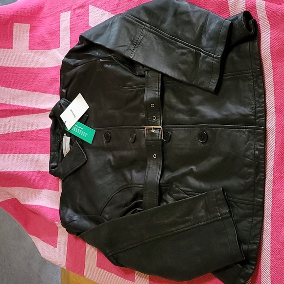 Deadwood Recycled Leather Tyra Tie-Waist Black Jacket - Picture 4 of 12